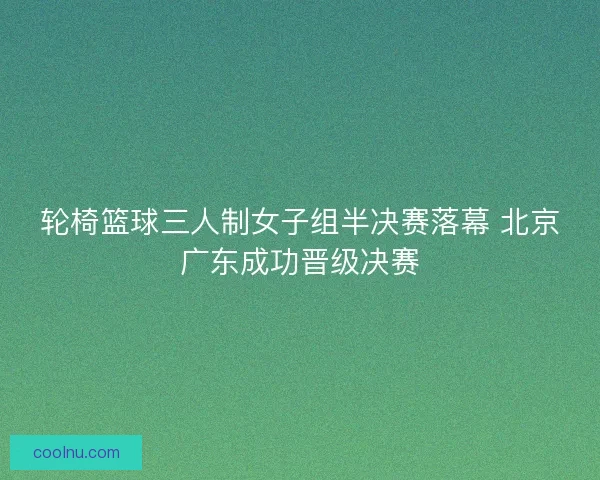 轮椅篮球三人制女子组半决赛落幕 北京广东成功晋级决赛